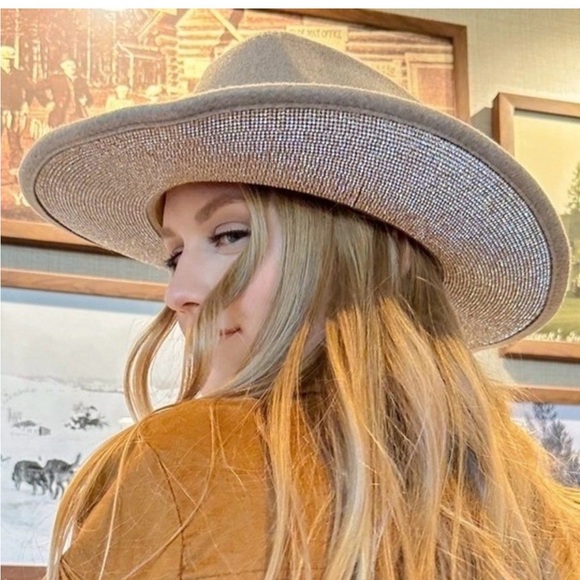 CC Beanie Accessories - 🆕 CC Beanie Sparkled Vegan Cowboy Hat with Rhinestone Accents. NWT!💥💥